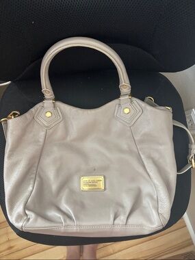 Marc by Marc Jacobs Light Taupe Leather Tote with Gold Hardware
